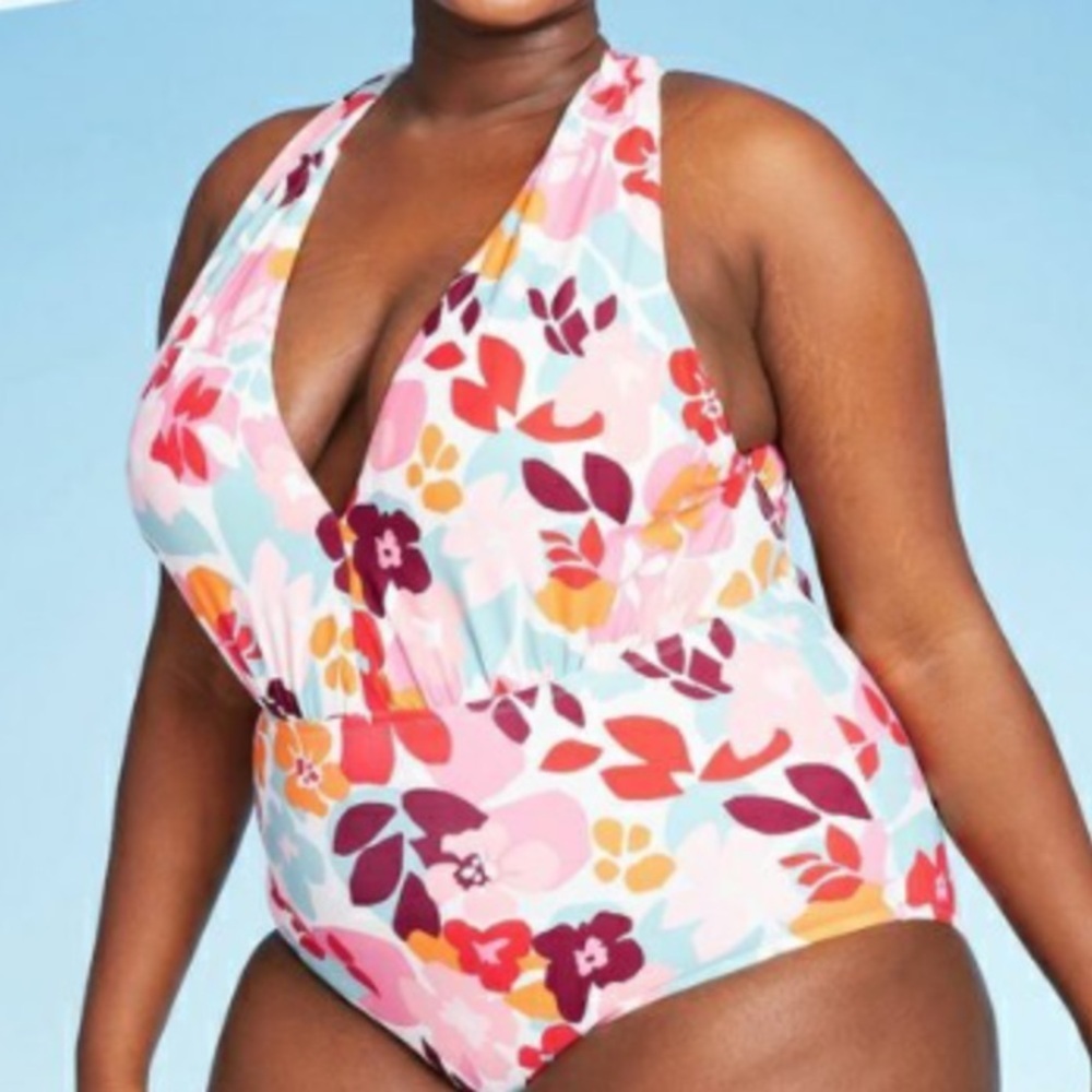 NWT! Sea Angel Potpourri Floral Cross Back One Piece Swimsuit M bathing suit